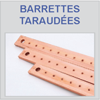 Barrettes cuivre taraudées Barrettes cuivre taraudées